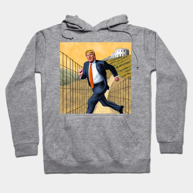 Trump running from Prison T-Shirts Design Hoodie by Maverick Media